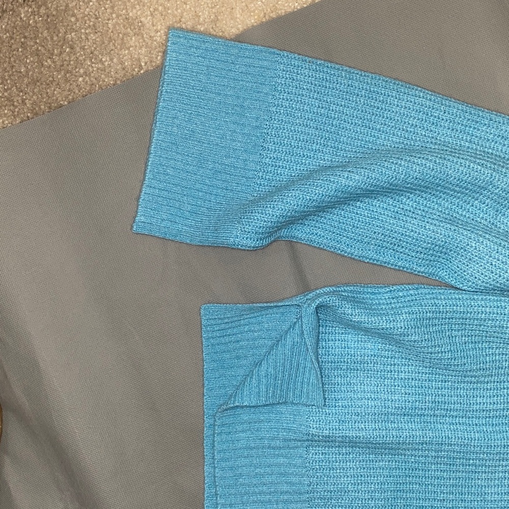 Vineyard Vines Light Aqua Blue Crew Neck Sweater Women’s 100% Cashmere Size L - Picture 8 of 9